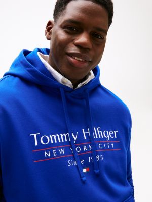 blue plus regular logo hoody for men tommy hilfiger