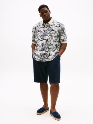 multi plus print polo shirt with linen for men tommy hilfiger