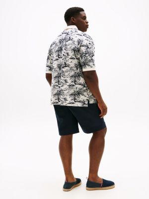 multi plus print polo shirt with linen for men tommy hilfiger