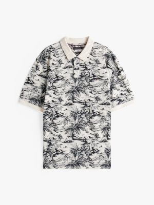 multi plus print polo shirt with linen for men tommy hilfiger