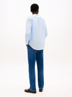 TH Flex Regular Fit Grandad Collar Shirt — Blue 4