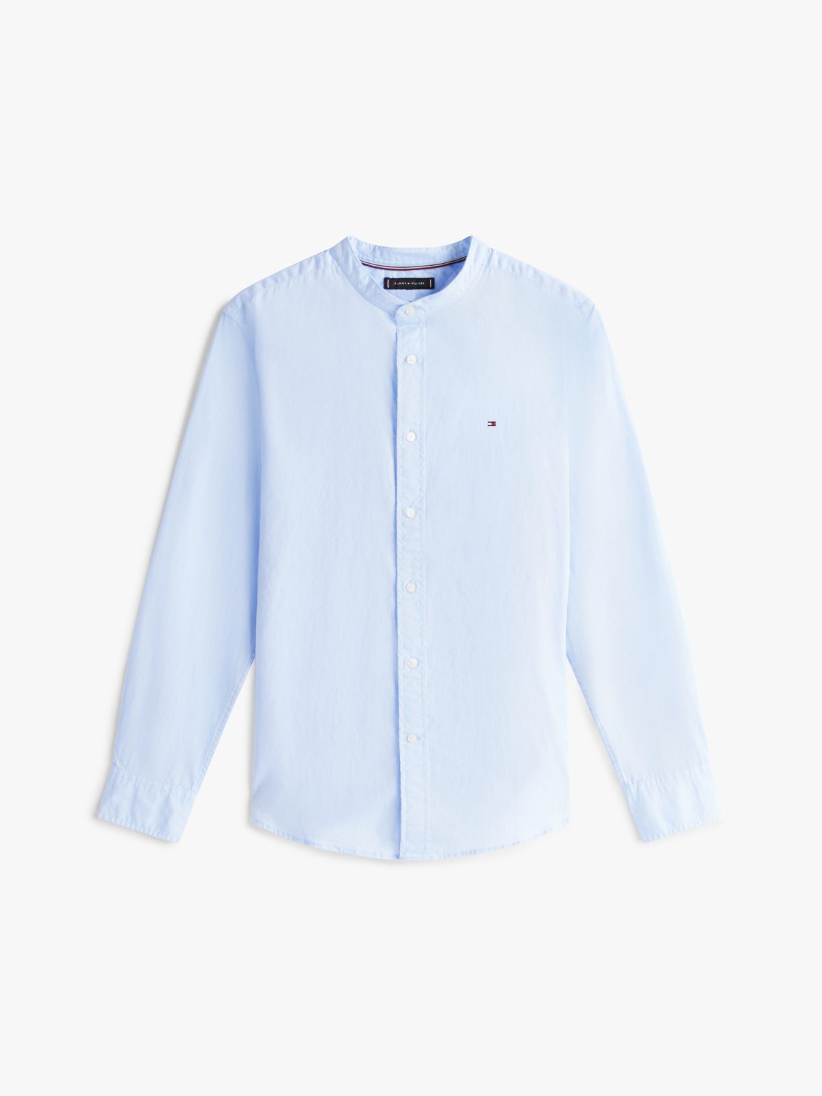 TH Flex Regular Fit Grandad Collar Shirt — Blue
