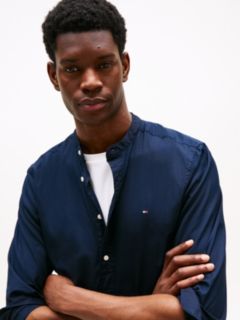 TH Flex Regular Fit Grandad Collar Shirt — Blue 2
