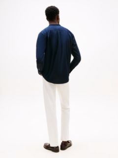 TH Flex Regular Fit Grandad Collar Shirt — Blue 4