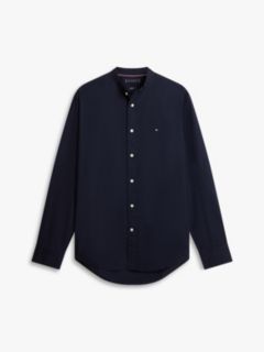 TH Flex Regular Fit Grandad Collar Shirt — Blue 5