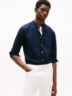 TH Flex Regular Fit Grandad Collar Shirt — Blue 1