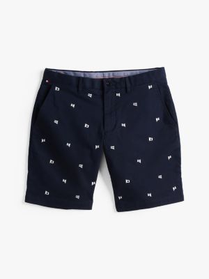 blauw 1985 brooklyn slim fit chinoshort voor heren - tommy hilfiger