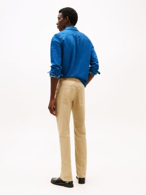 beige denton chino met rechte broekspijpen voor heren - tommy hilfiger