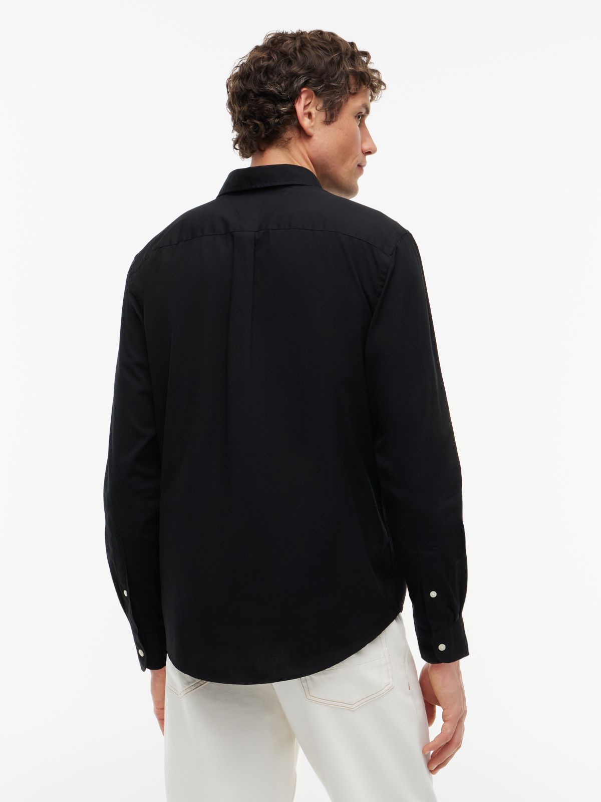TH Flex Regular Fit Poplin Shirt — Black
