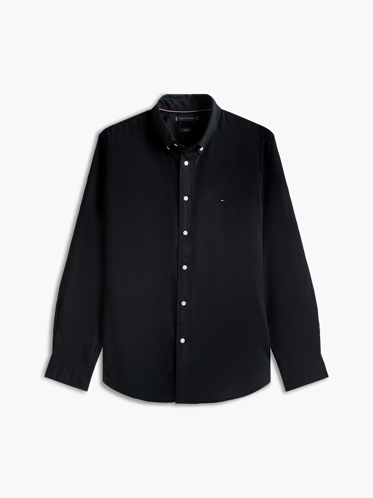 TH Flex Regular Fit Poplin Shirt — Black