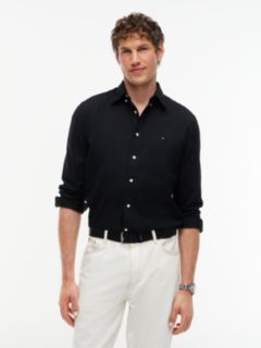TH Flex Regular Fit Poplin Shirt — Black 1