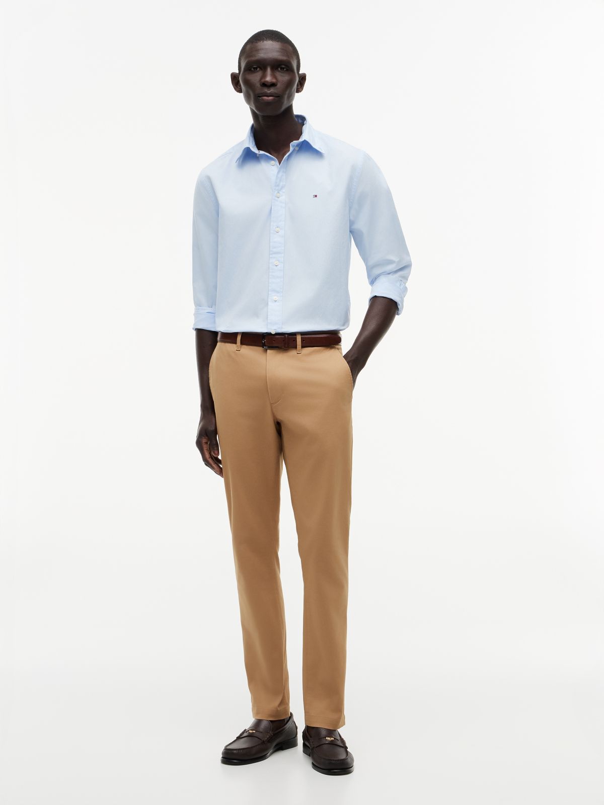 TH Flex Regular Fit Poplin Shirt — Blue