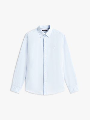 blue th flex regular fit poplin shirt for men tommy hilfiger