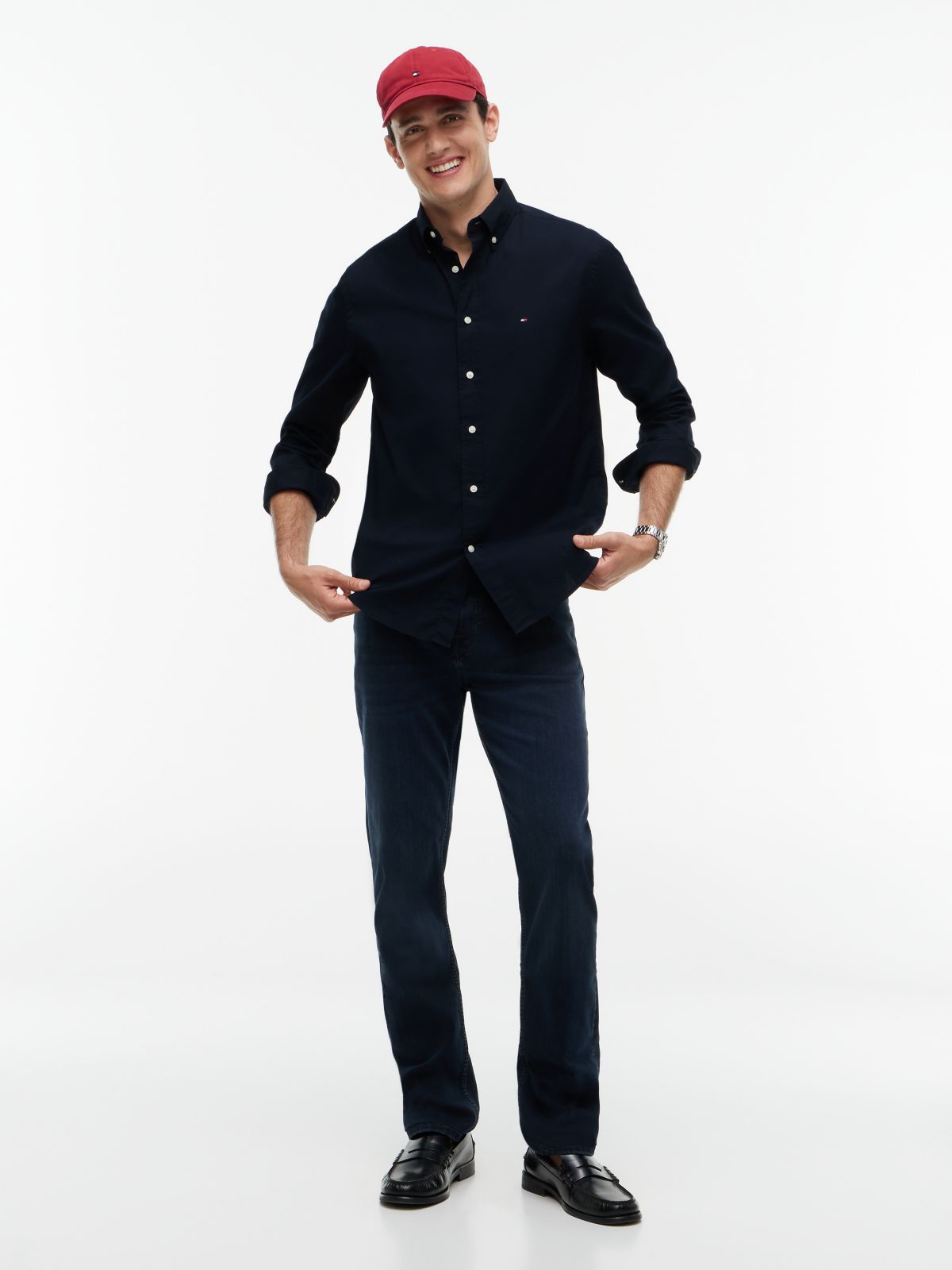 TH Flex Regular Fit Poplin Shirt — Blue