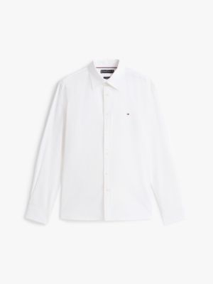 white th flex regular fit poplin shirt for men tommy hilfiger