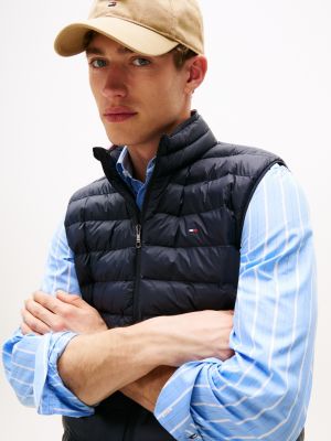 blue packable quilted gilet for men tommy hilfiger