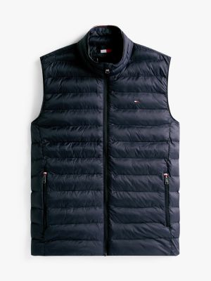 blue packable quilted gilet for men tommy hilfiger