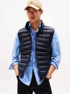 blue packable quilted gilet for men tommy hilfiger