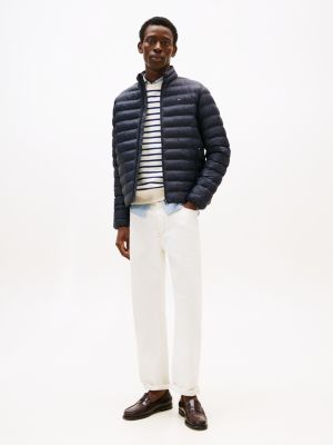 blue packable quilted jacket for men tommy hilfiger