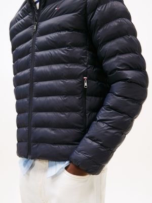 blue packable quilted jacket for men tommy hilfiger