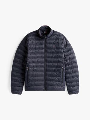 blue packable quilted jacket for men tommy hilfiger