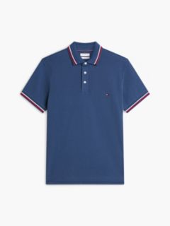 Slim Fit Pique Tipped Polo Shirt — Blue 6