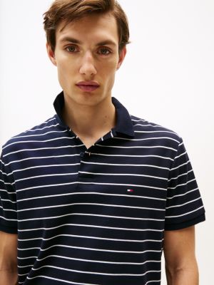 polo regular fit in cotone liquido blu da uomini tommy hilfiger