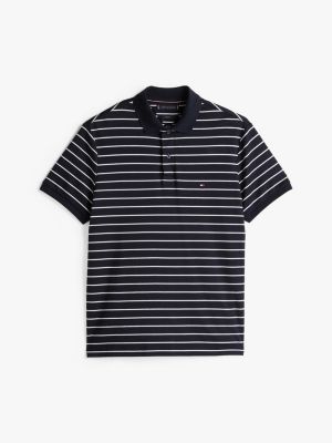polo regular fit in cotone liquido blu da uomini tommy hilfiger