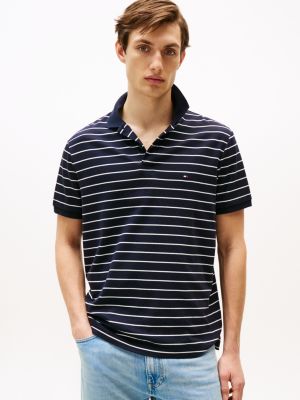polo regular fit in cotone liquido blue da uomini tommy hilfiger