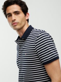 Fluid Cotton Interlock Knit Polo Shirt — Blue 3