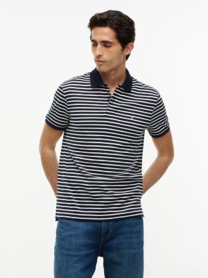 blue fluid cotton interlock knit polo shirt for men tommy hilfiger