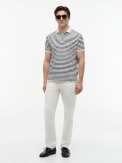 Fluid Cotton Interlock Knit Polo Shirt — White 2