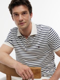 Fluid Cotton Interlock Knit Polo Shirt — White 3