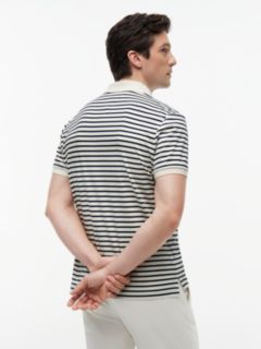 Fluid Cotton Interlock Knit Polo Shirt — White 4