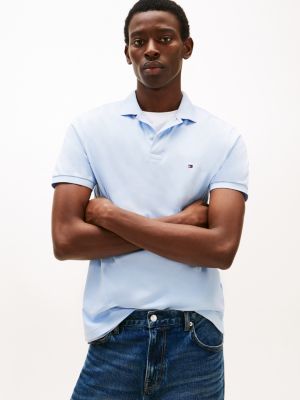 blue regular fit poloshirt voor heren - tommy hilfiger