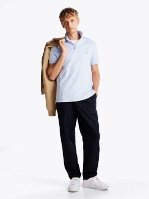 blau regular fit poloshirt für herren - tommy hilfiger