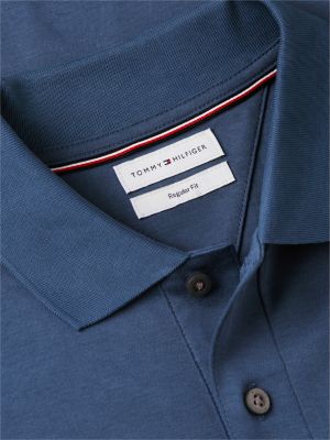 blue flag embroidery fluid cotton polo shirt for men tommy hilfiger
