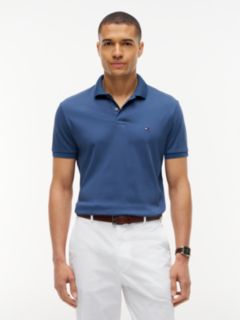 Fluid Cotton Interlock Knit Polo Shirt — Blue 1