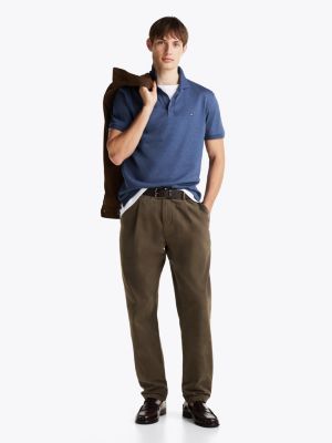 blue liquid cotton regular fit polo shirt for men tommy hilfiger