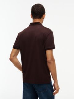 Fluid Cotton Interlock Knit Polo Shirt — Brown 4
