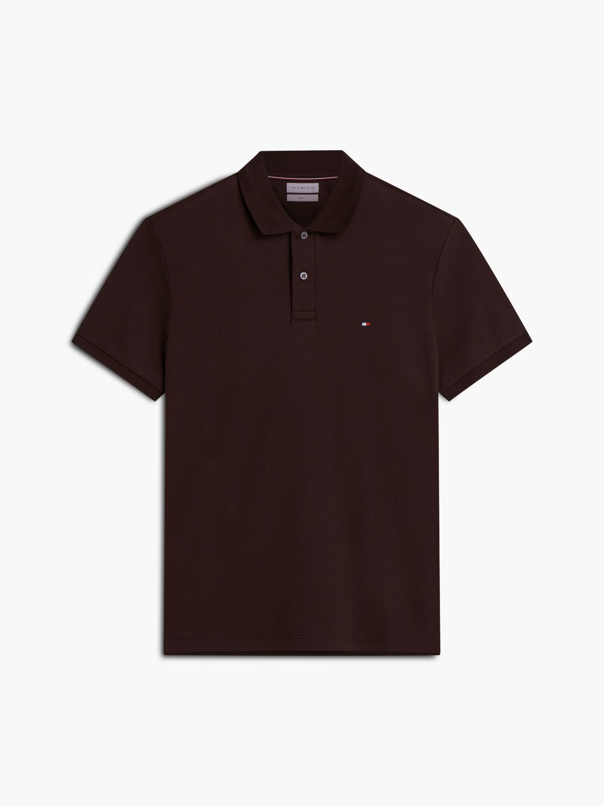 Fluid Cotton Interlock Knit Polo Shirt — Brown