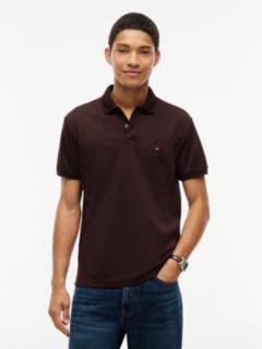 Fluid Cotton Interlock Knit Polo Shirt — Brown 1