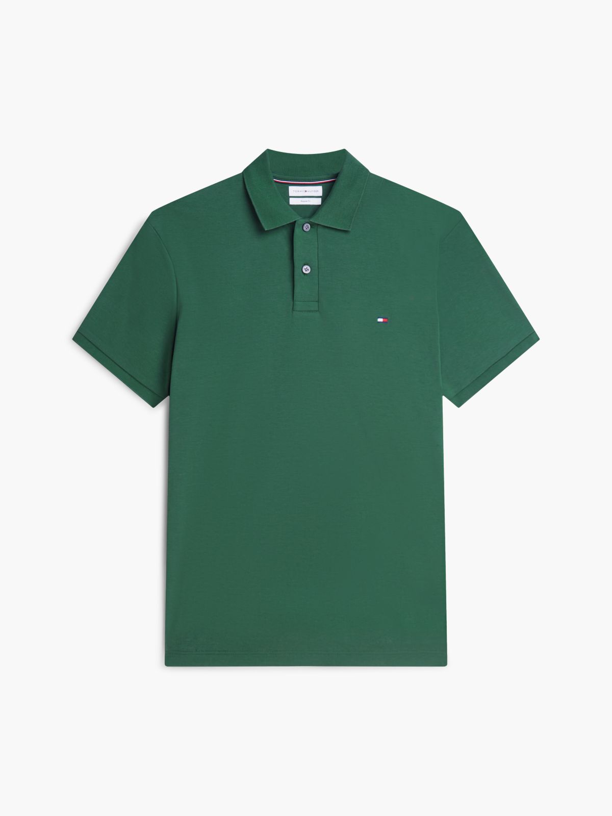 Fluid Cotton Interlock Knit Polo Shirt — Green