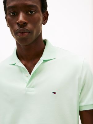 green liquid cotton regular fit polo shirt for men tommy hilfiger