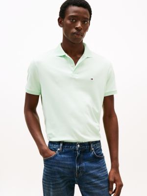green regular fit poloshirt auf liquid cotton für herren - tommy hilfiger