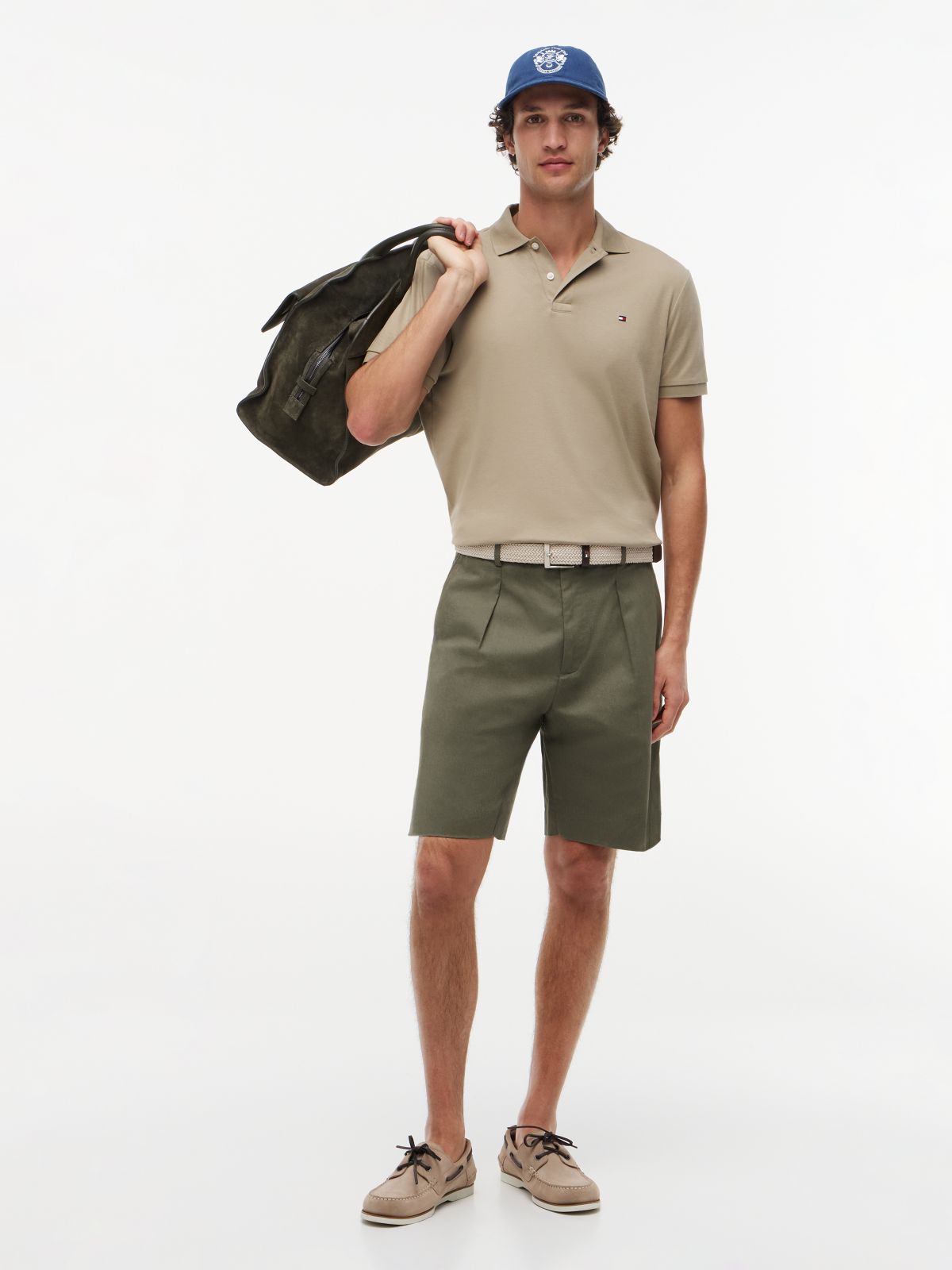 Fluid Cotton Interlock Knit Polo Shirt — Green