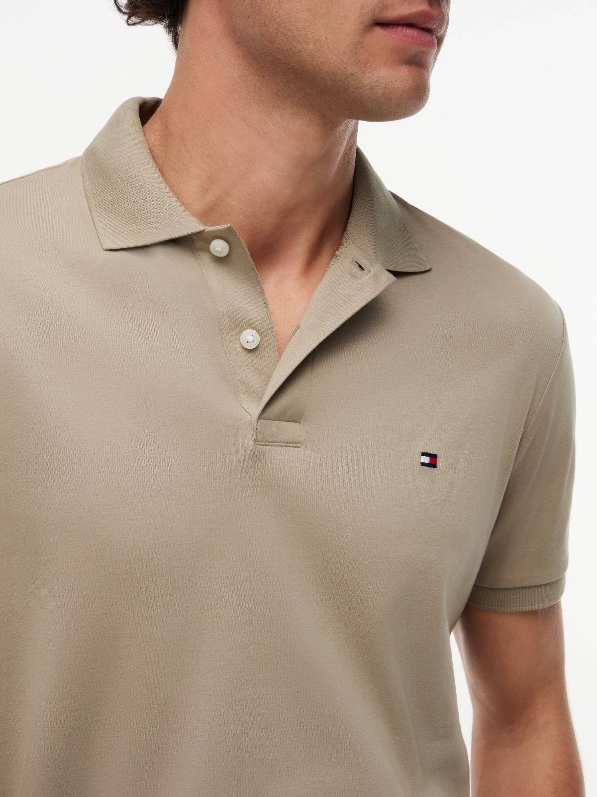 Fluid Cotton Interlock Knit Polo Shirt — Green