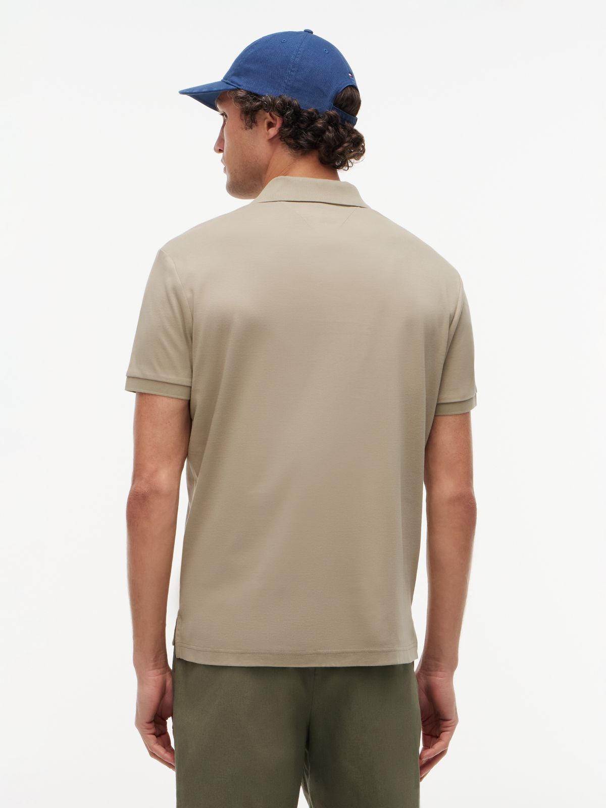 Fluid Cotton Interlock Knit Polo Shirt — Green