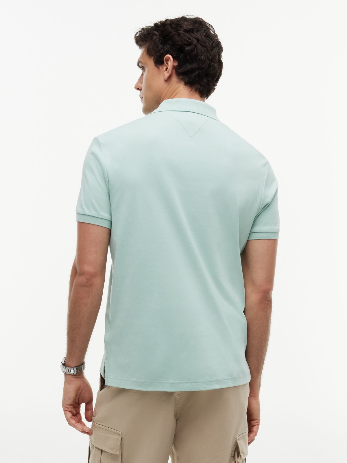 Fluid Cotton Interlock Knit Polo Shirt — Green