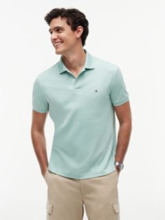 Fluid Cotton Interlock Knit Polo Shirt — Green 1
